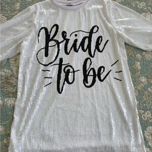 WHY DRESS White Sequin 'Bride to Be' Top